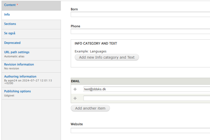 You can use the info tool to fill out these categories
