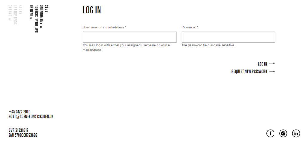 If this is you're first time logging in, or if you forgot your password, click 'REQUEST NEW PASSWORD', enter your school e-mail, and follow the instructions